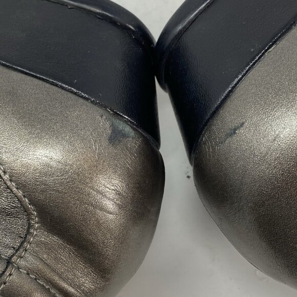 SAS Shoe Women 8.5 Easier Gray Leather Dress Loafer Tripad Comfort Moccasin Heel - Picture 9 of 11